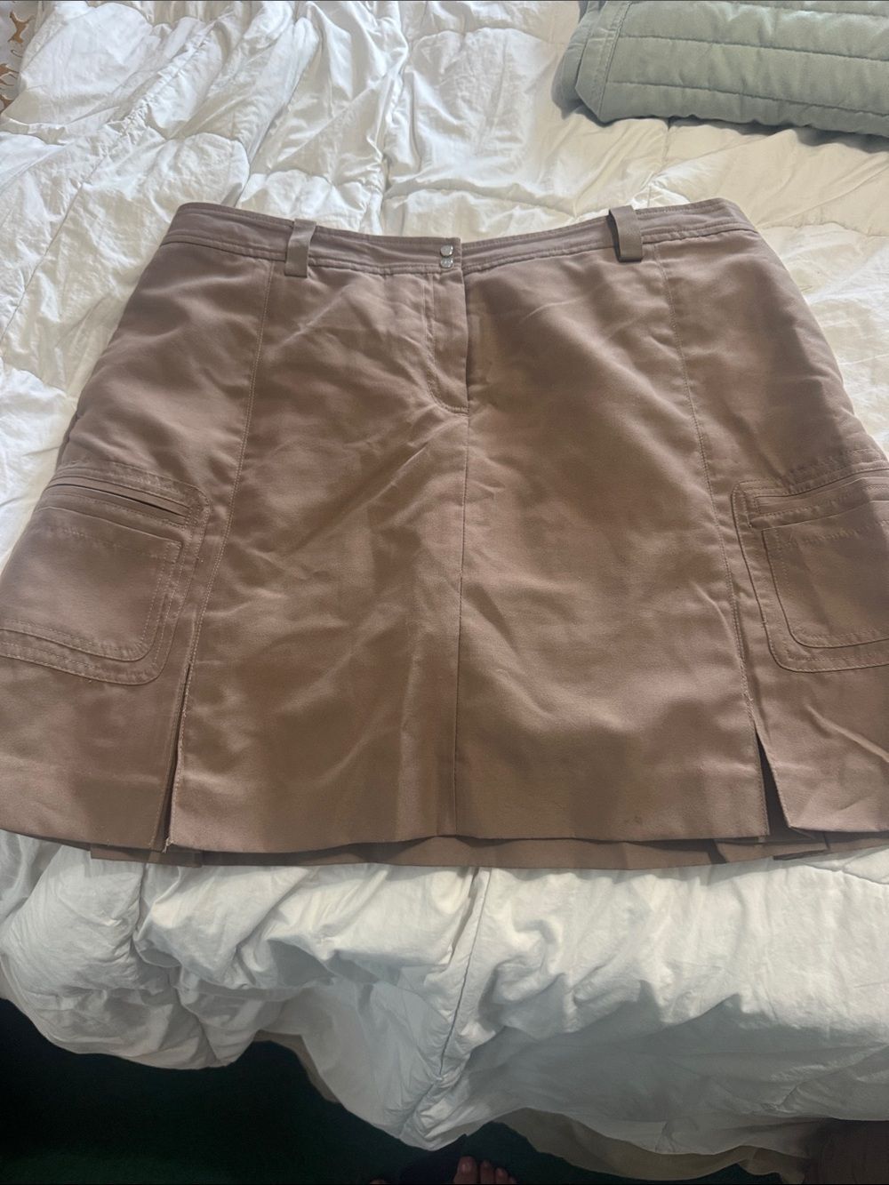 IZod Classic A-Line Utility Skort in Taupe